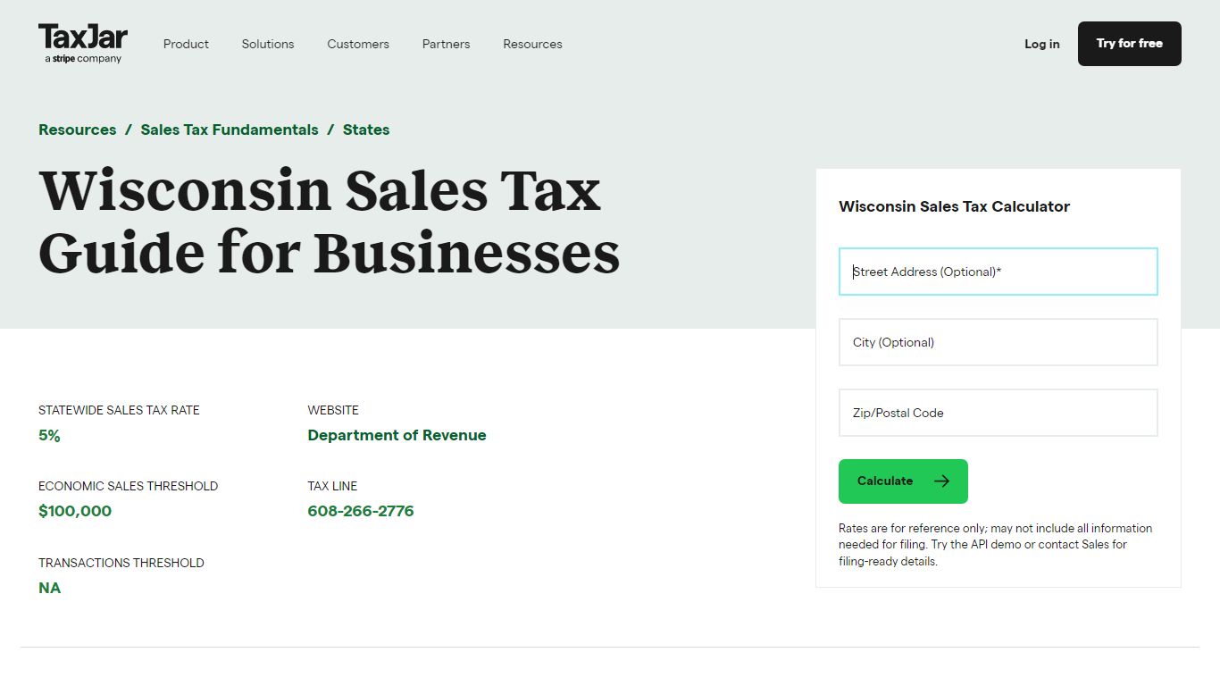 Wisconsin Sales Tax Guide and Calculator 2022 - TaxJar